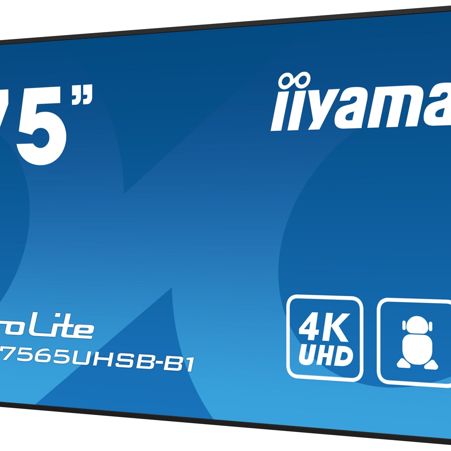 iiyama LH7565UHSB-B1 Signage Display Kiosk design 189.2 cm (74.5") LED Wi-Fi 800 cd/m² 4K Ultra HD Black Built-in processor Android 11 24/7