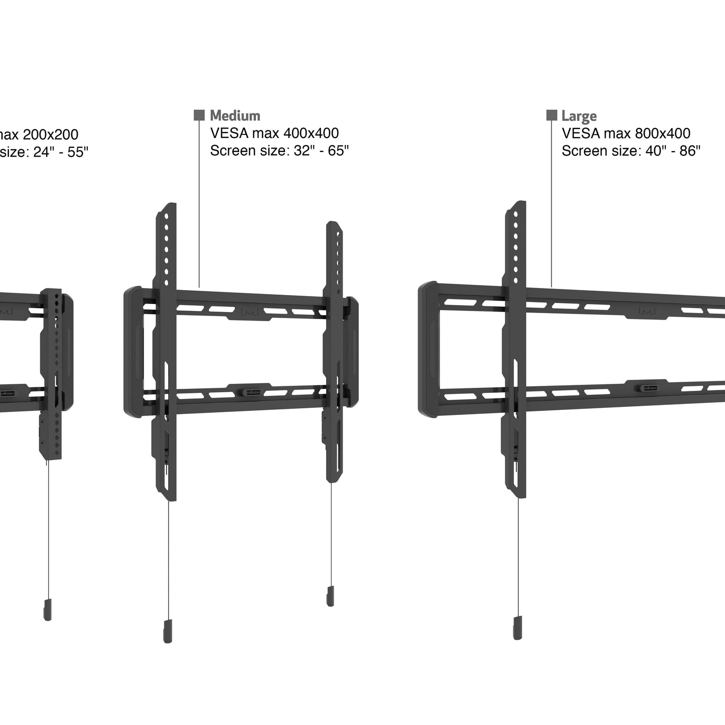 Multibrackets M Universal Wallmount Fixed Small for LCD / LED Screens 24" - 55" VESA 200x200 Black