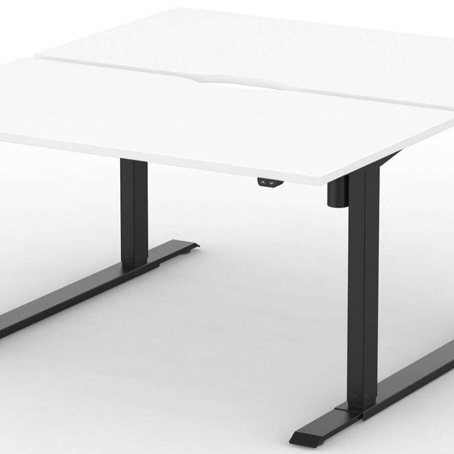 Formetiq B/H1B48S Alto 1 Back-To-Back Height Adjustable Desk with Scoop - (w) 1400 x (d) 800mm