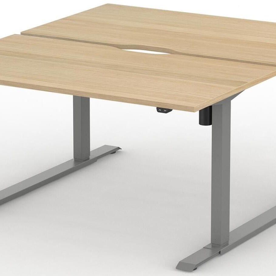 Formetiq B/H1B48S Alto 1 Back-To-Back Height Adjustable Desk with Scoop - (w) 1400 x (d) 800mm