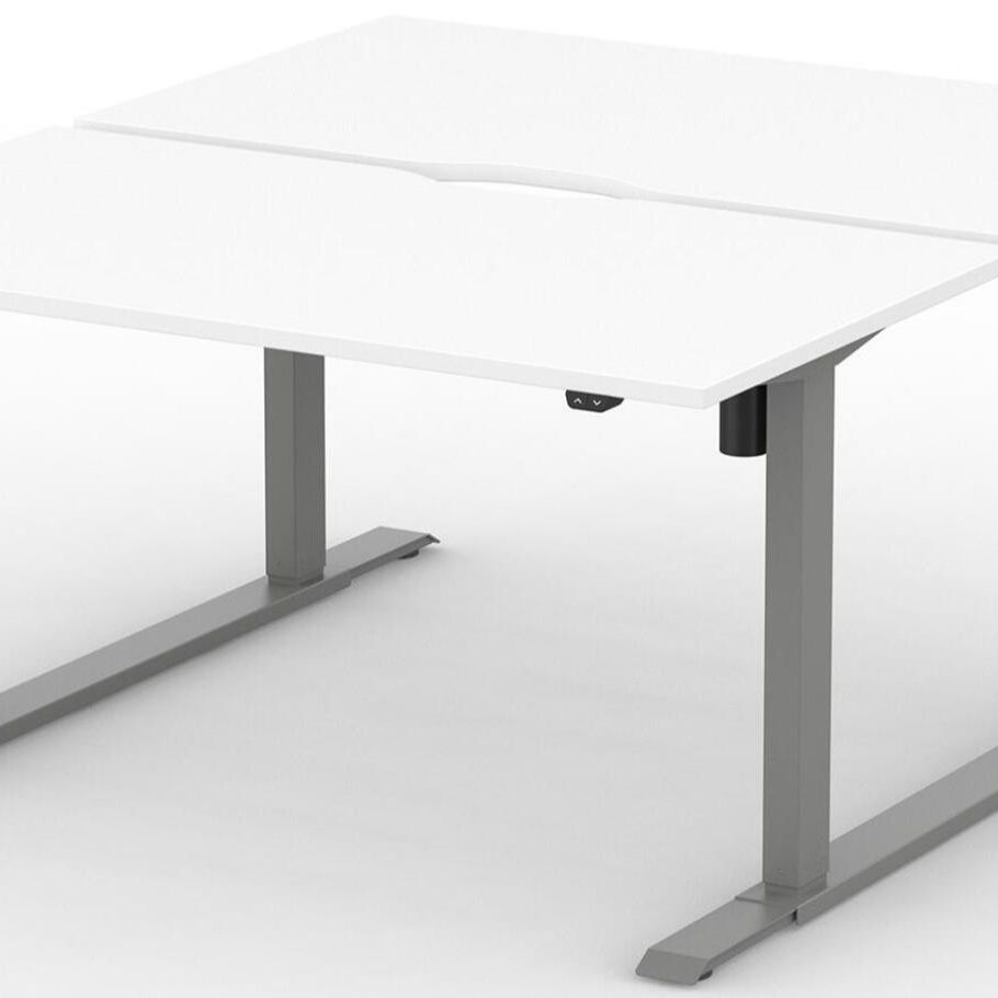 Formetiq B/H1B48S Alto 1 Back-To-Back Height Adjustable Desk with Scoop - (w) 1400 x (d) 800mm