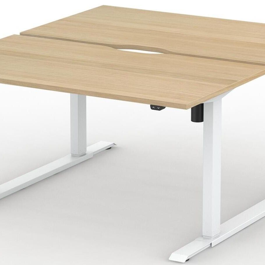 Formetiq B/H1B48S Alto 1 Back-To-Back Height Adjustable Desk with Scoop - (w) 1400 x (d) 800mm