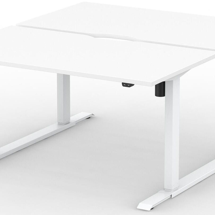 Formetiq B/H1B48S Alto 1 Back-To-Back Height Adjustable Desk with Scoop - (w) 1400 x (d) 800mm