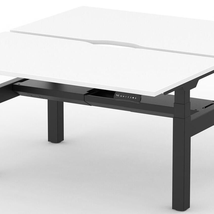 Formetiq B/H2B28S Alto 2 Back-To-Back Height Adjustable Desk with Scoop - (w) 1200 x (d) 800mm