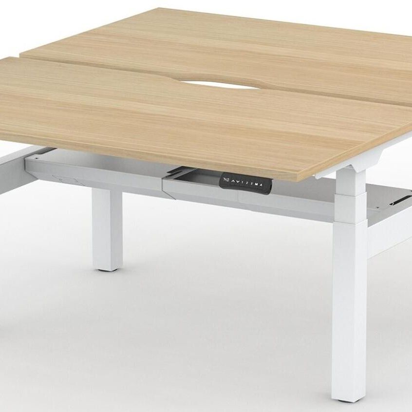 Formetiq B/H2B28S Alto 2 Back-To-Back Height Adjustable Desk with Scoop - (w) 1200 x (d) 800mm