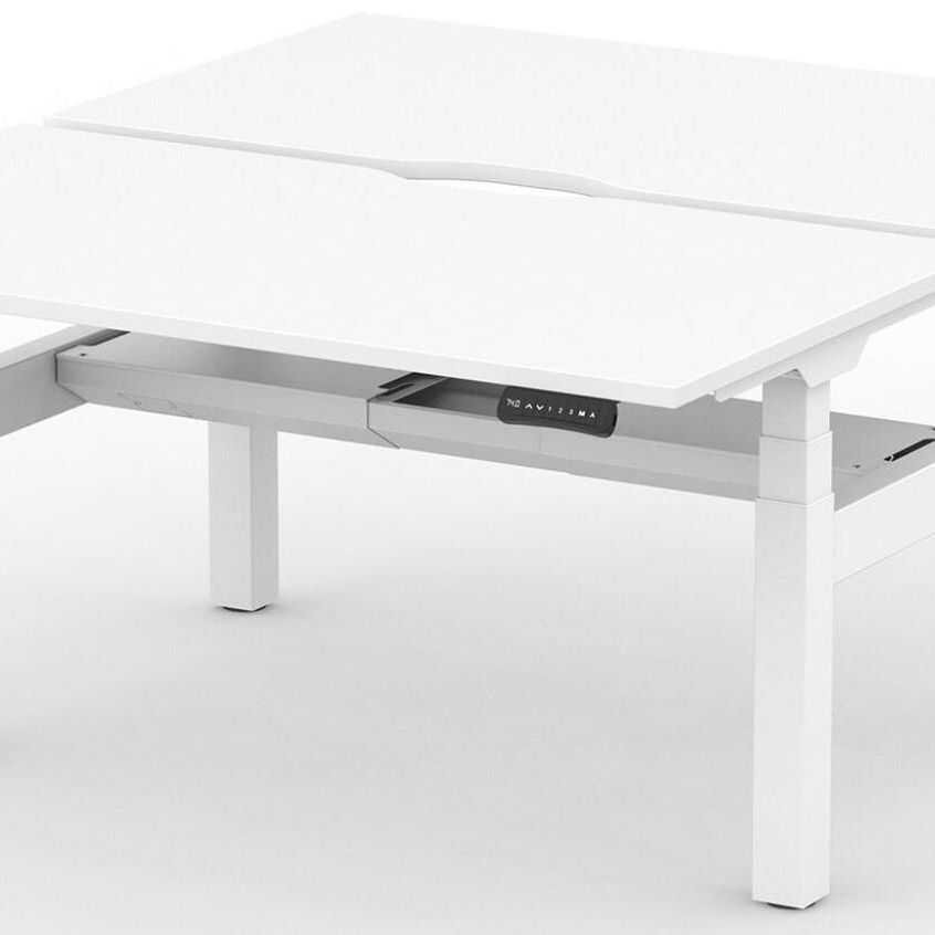 Formetiq B/H2B28S Alto 2 Back-To-Back Height Adjustable Desk with Scoop - (w) 1200 x (d) 800mm