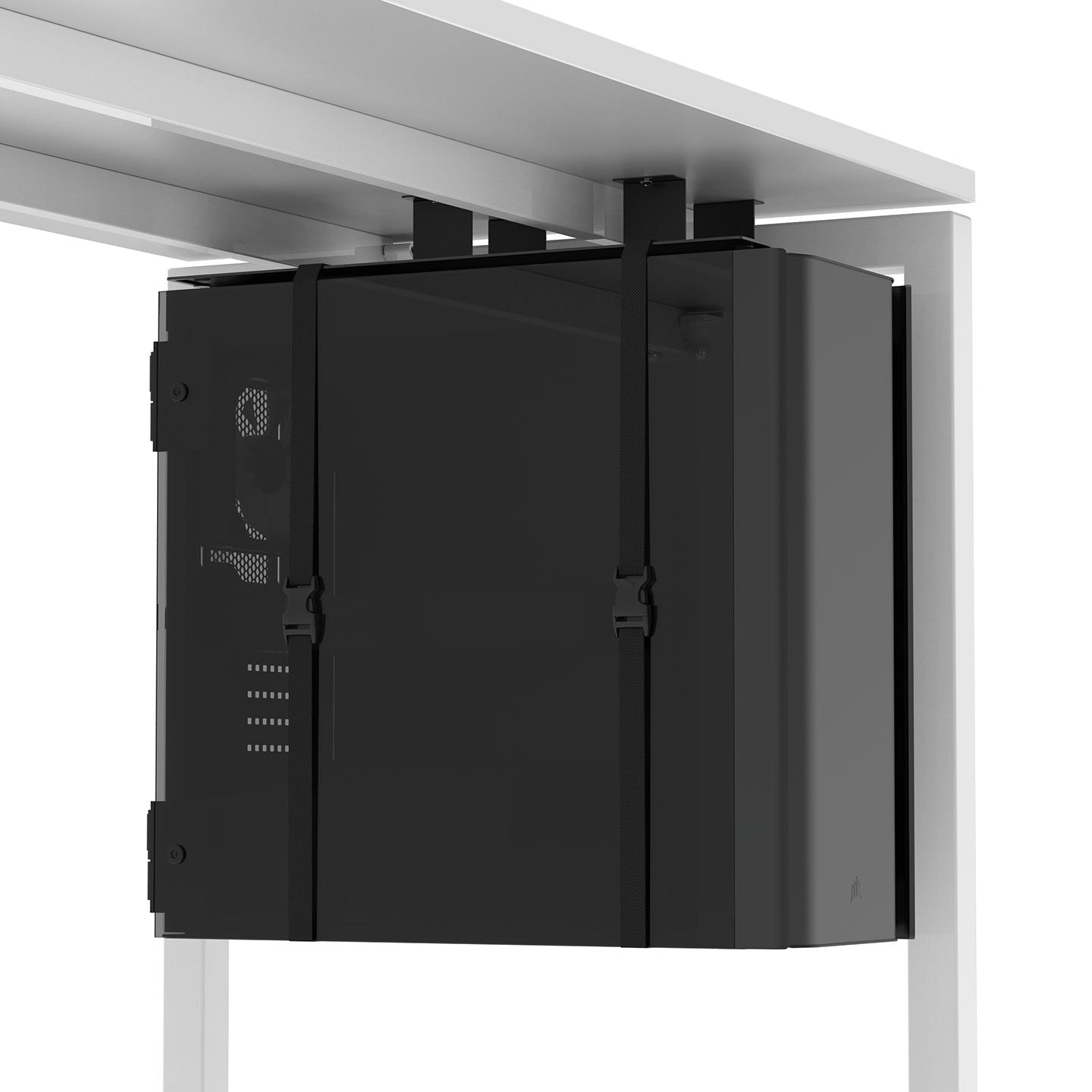 Metalicon CHF2504-BK T3 (Previously C6) Universal Adjustable Belt CPU Holder for Fixing Under Desk Top