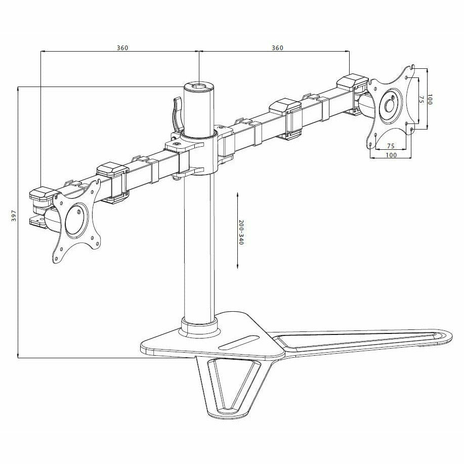 iiyama ProLite DS1002D-B1 Dual Screen Desk Top Stand