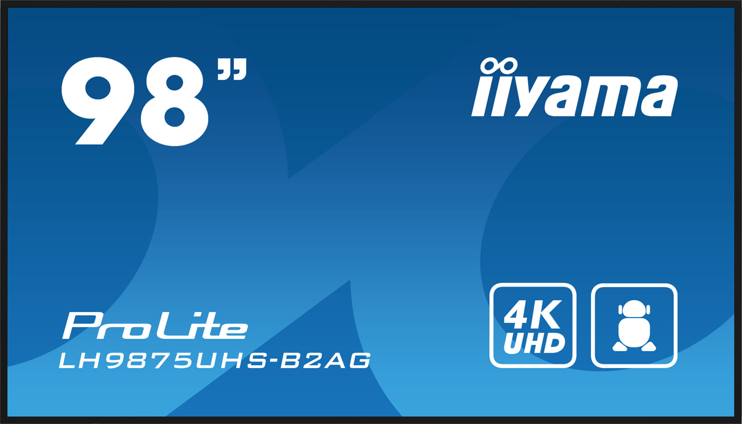 iiyama ProLite LH9875UHS-B2AG 98" 4K UHD 24/7 Digital Signage Display with Wi-Fi 500 cd/m² Android 11