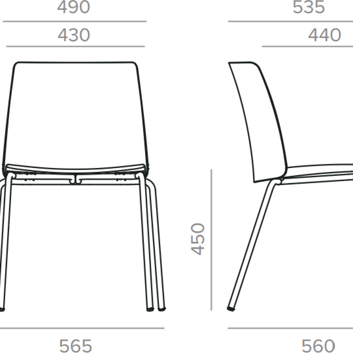 Formetiq B/SCSFP-E4E4 Seattle 4-Leg Chair