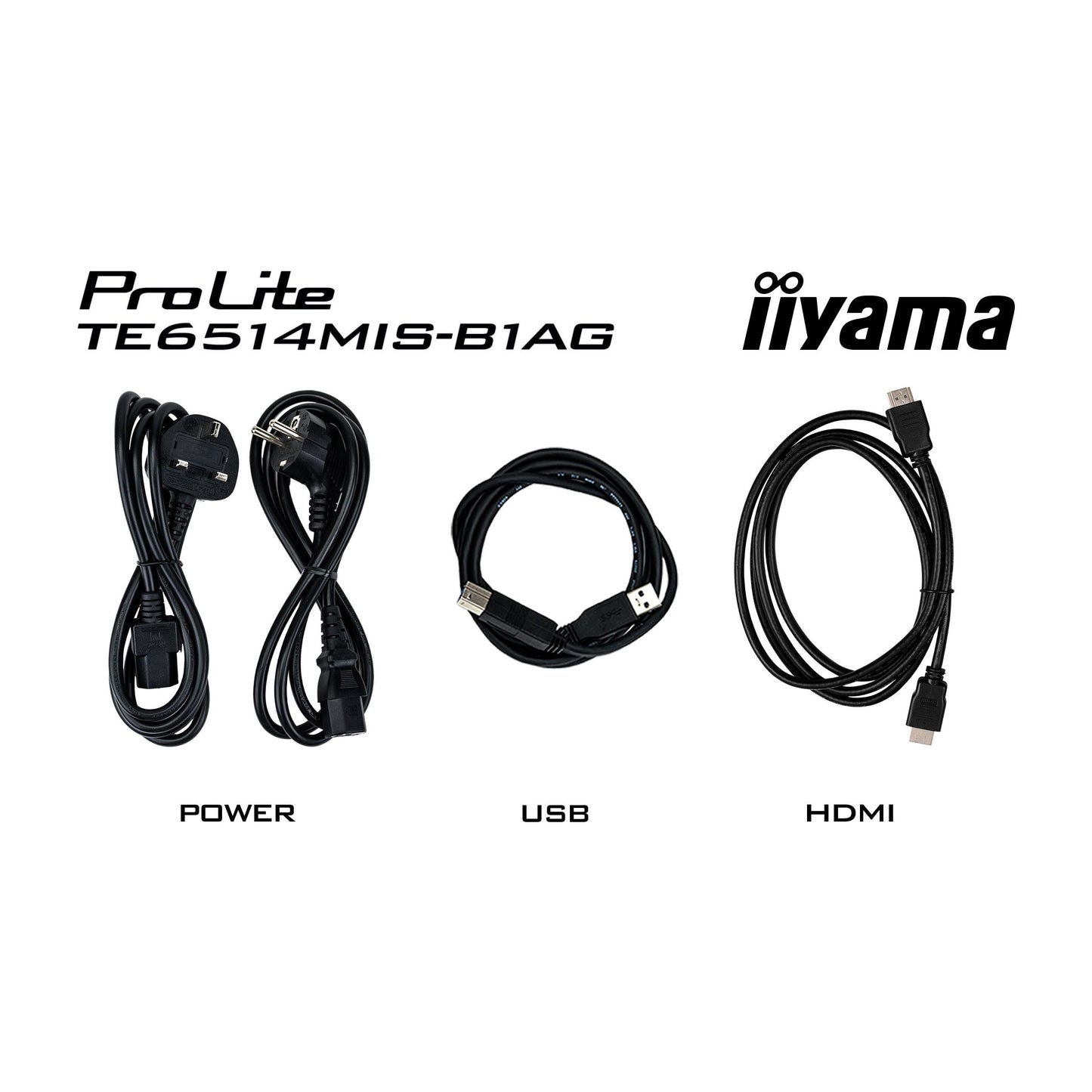 Iiyama ProLite TE6514MIS-B1AG 65" PureTouch-IR+ Touch Screen 4K 24/7 Large Format Display with Android, Wifi & USB-C
