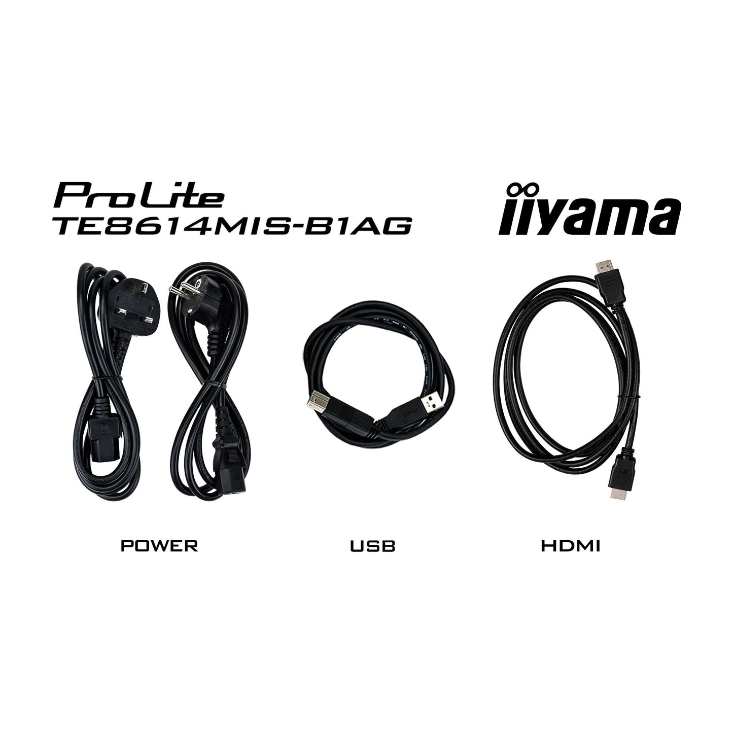 Iiyama ProLite TE8614MIS-B1AG 86" PureTouch-IR+ Touch Screen 4K 24/7 Large Format Display with Android, Wifi & USB-C