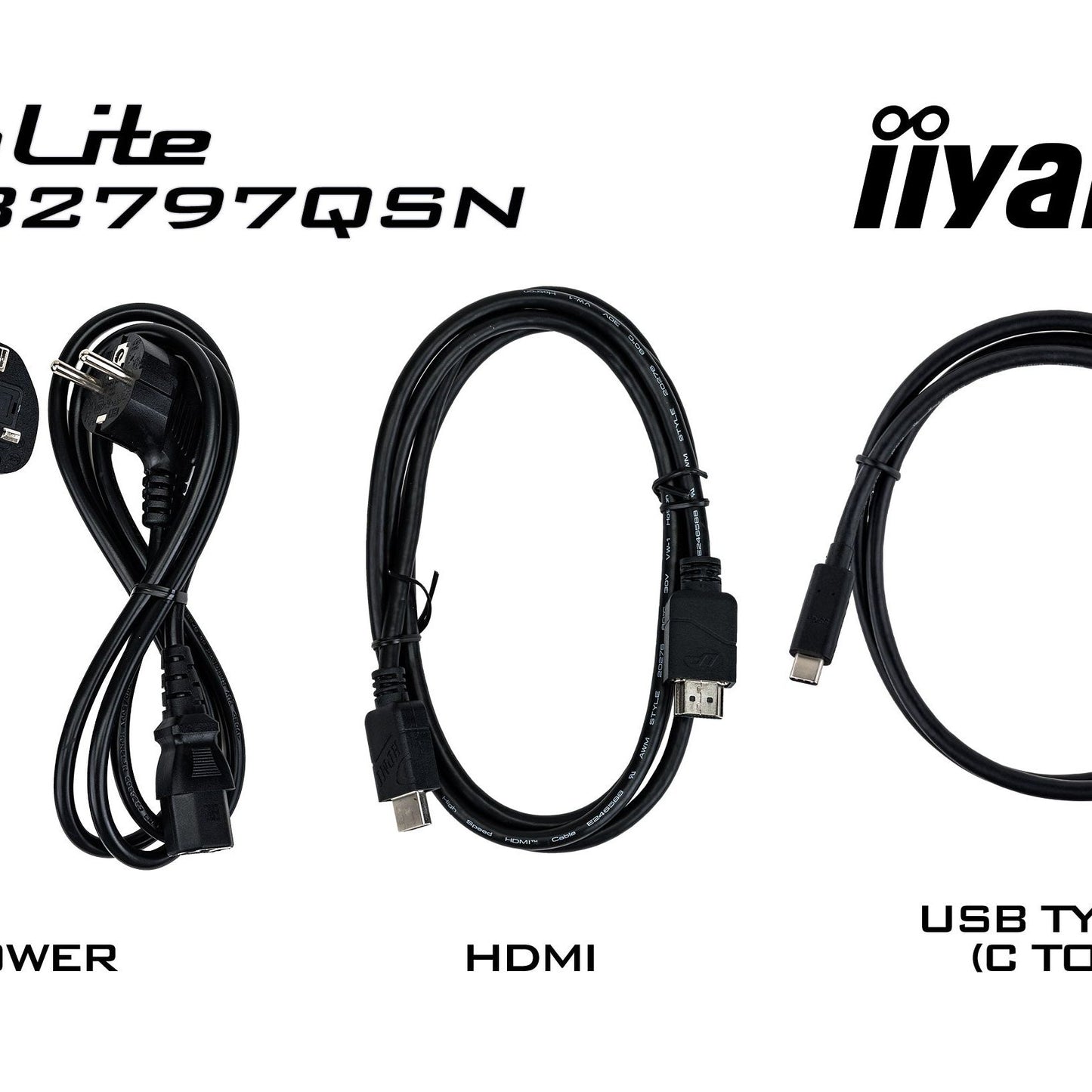iiyama ProLite XUB2497HSN-B1 24" LED Full HD Display with USB-C & RJ45 (LAN) in White