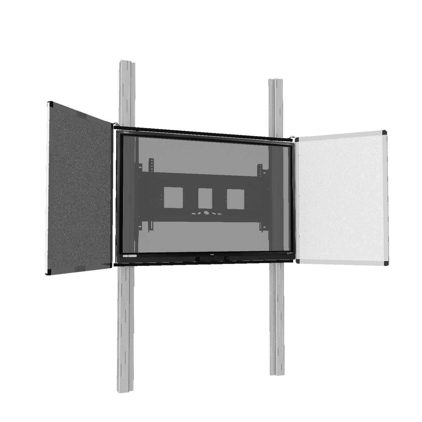 Conen PY1E-IFPD-W Wallmounted 2 Pylon System For Displays From 65-86" Electrical Height Adustable, 70 Cm Stroke