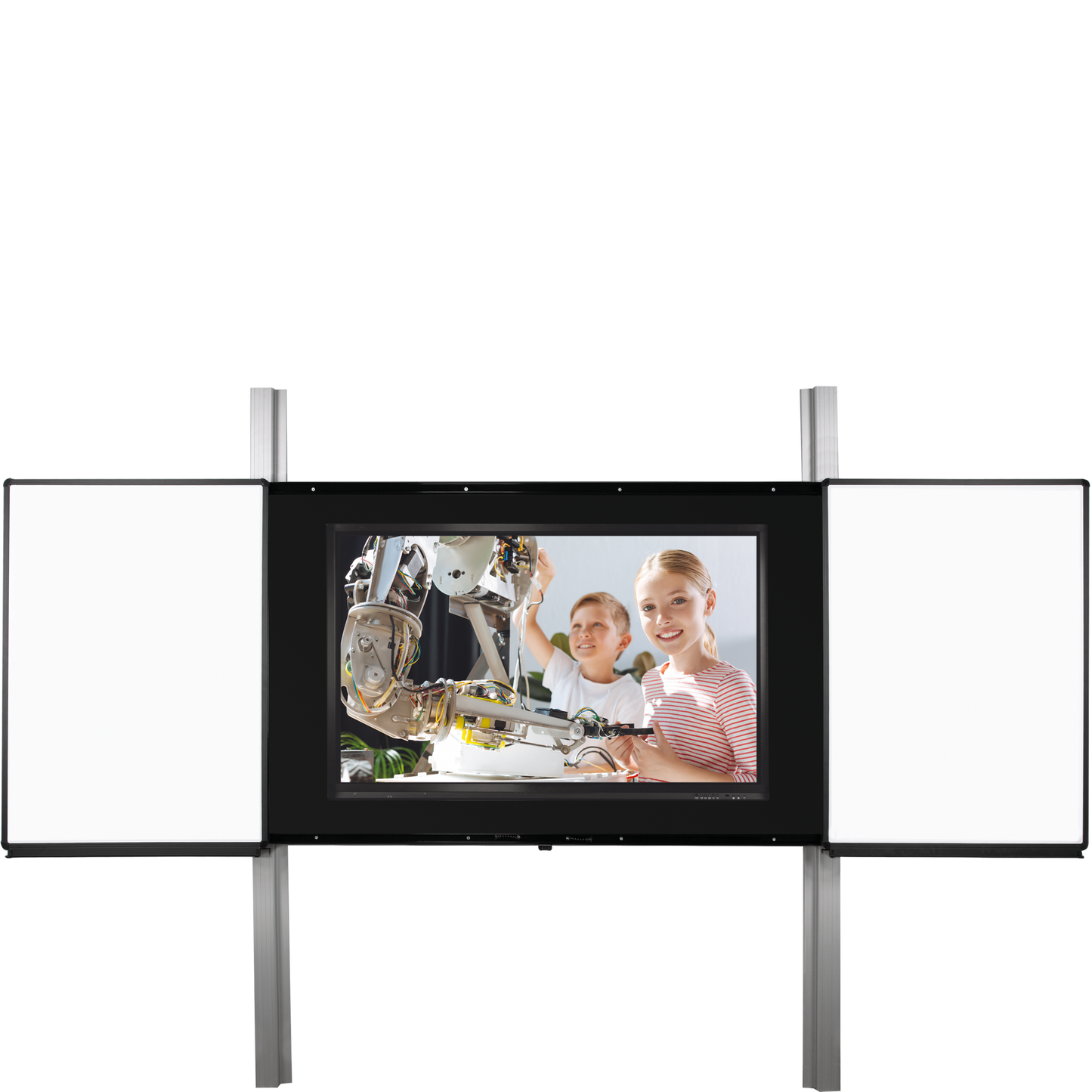 Conen PYETVBWW2RN6 Rail 2.0 - Electrically Height-adjustable Interactive Board, Monitor Wall Mount With Two Fixed, Two Movable Wings, 2600 Pylon Length