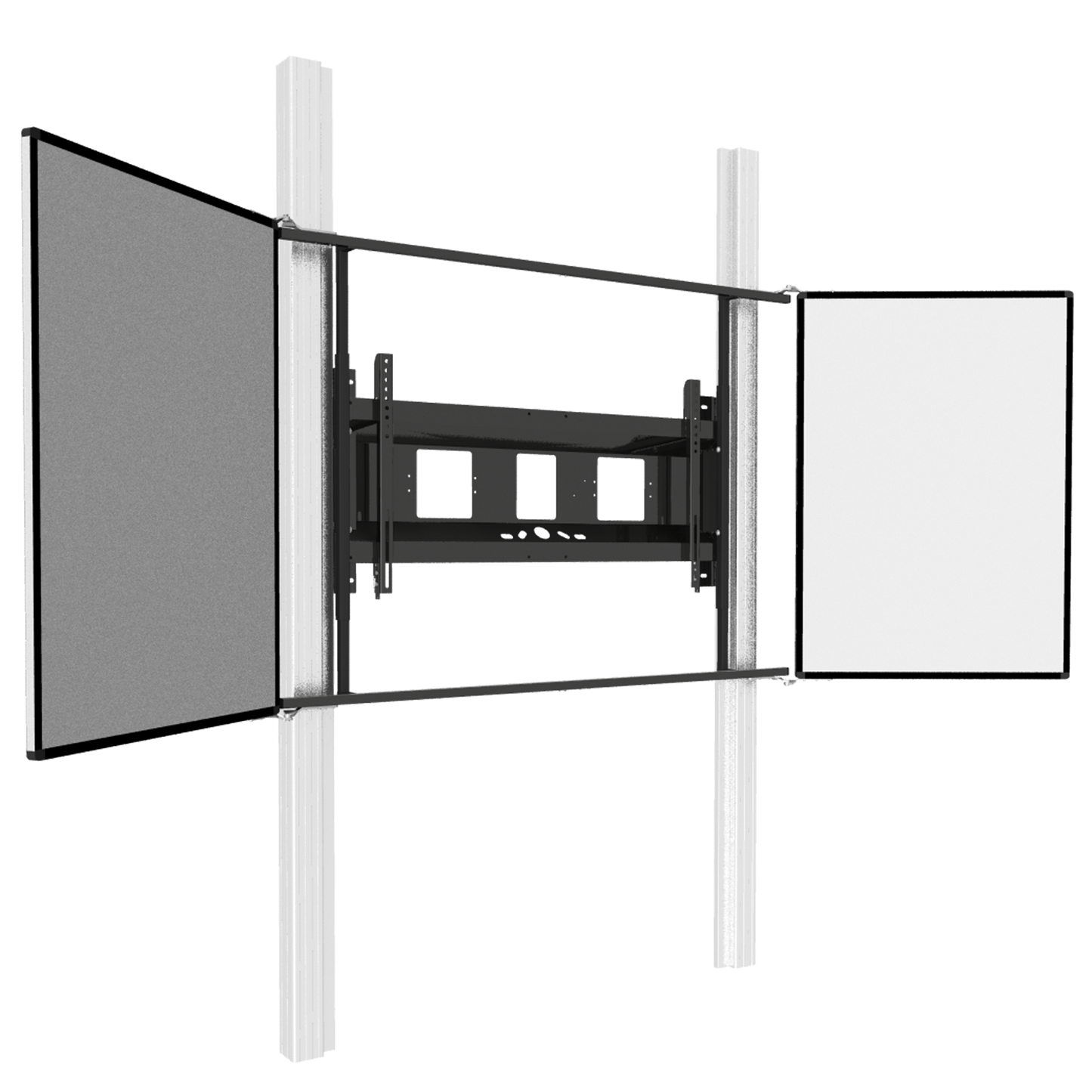 Conen PYKLE-IFPD-W Wall Mounted 2 Pylon System For Displays From 65-86" Electrical Height Adjustable, 70 Cm Stroke, With Wideboard Side Wings