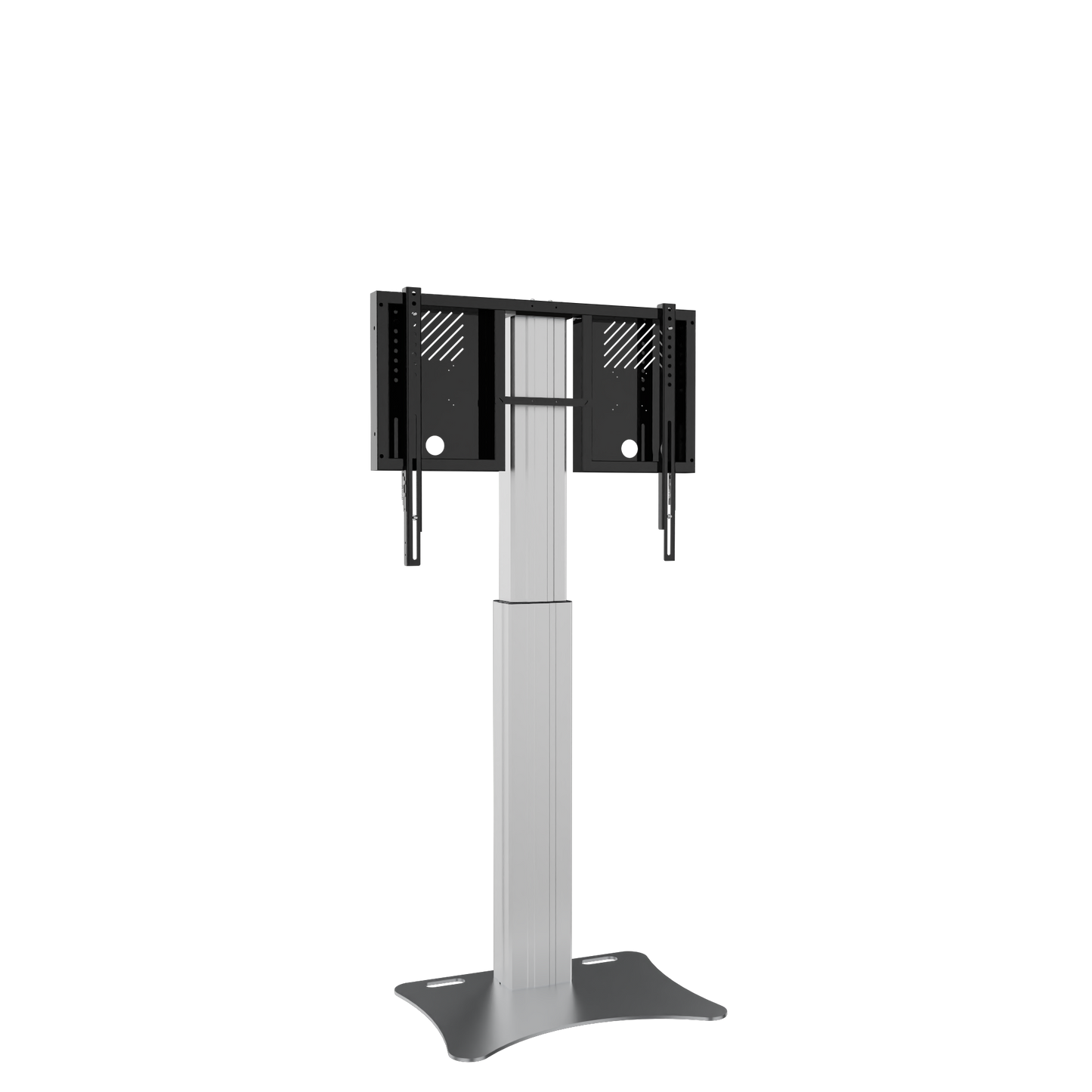 Conen RLI10070PK Height Adjustable Display And Monitor Stand, Lite Series With 70 Cm Of Vertical Travel Column Silver, Anti-collision, Floor Plate