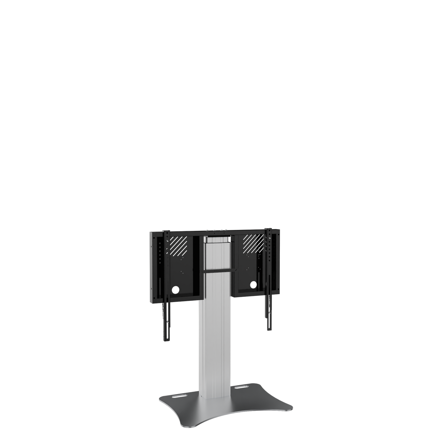 Conen RLI10070PK Height Adjustable Display And Monitor Stand, Lite Series With 70 Cm Of Vertical Travel Column Silver, Anti-collision, Floor Plate