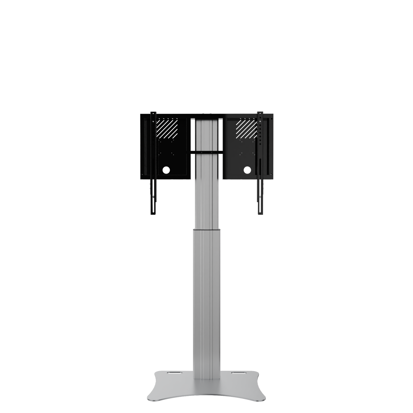 Conen RLI10070PK Height Adjustable Display And Monitor Stand, Lite Series With 70 Cm Of Vertical Travel Column Silver, Anti-collision, Floor Plate