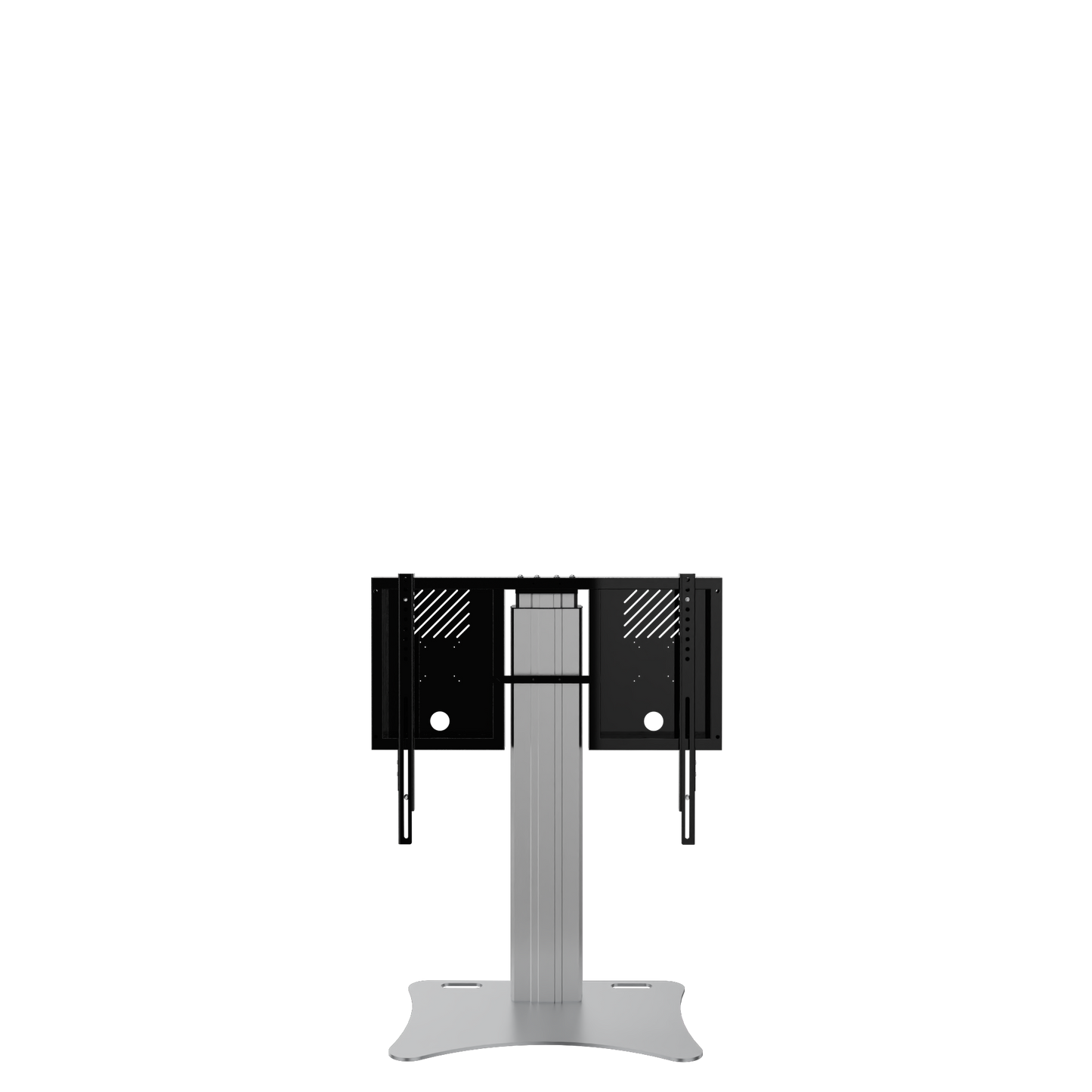 Conen RLI10070PK Height Adjustable Display And Monitor Stand, Lite Series With 70 Cm Of Vertical Travel Column Silver, Anti-collision, Floor Plate
