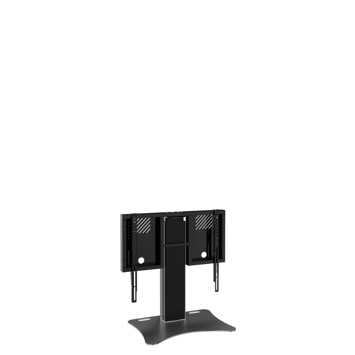 Conen RLI8050PBK Height Adjustable Display And Monitor Stand, Lite Series With 50 Cm Of Vertical Travel Column Black, Anti-collision, Low Model, Floor Plate Black
