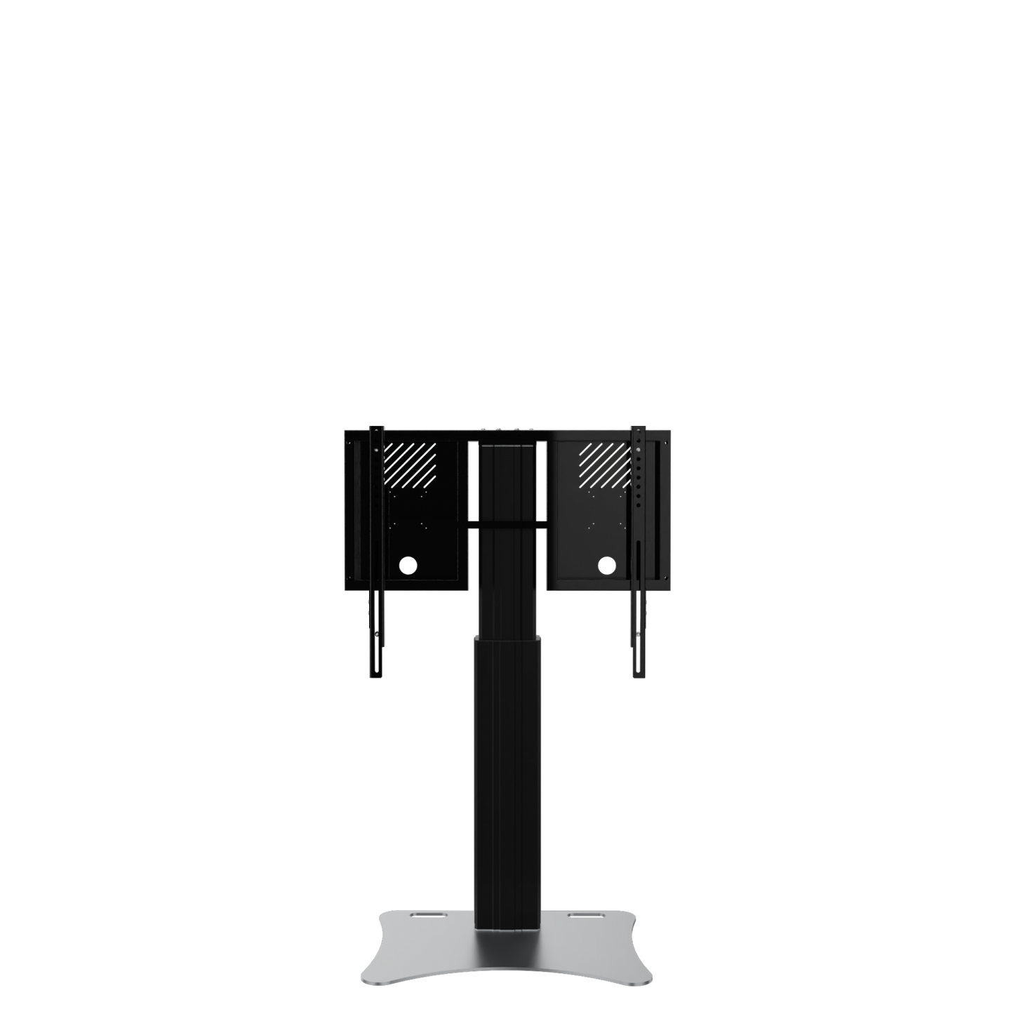 Conen RLI8050PBK Height Adjustable Display And Monitor Stand, Lite Series With 50 Cm Of Vertical Travel Column Black, Anti-collision, Low Model, Floor Plate Black