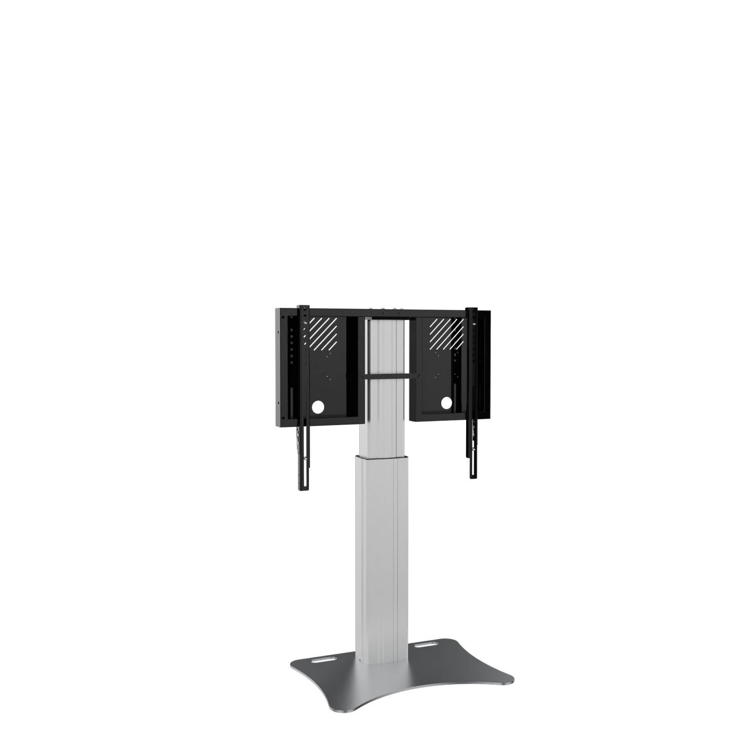 Conen RLI8050PK Height Adjustable Display And Monitor Stand, Lite Series With 50 Cm Of Vertical Travel Column Silver, Anti-collision, Low Model, Floor Plate