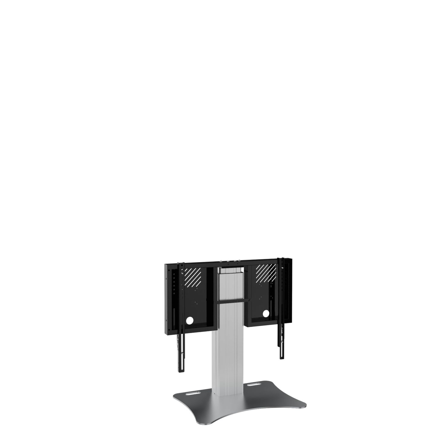Conen RLI8050PK Height Adjustable Display And Monitor Stand, Lite Series With 50 Cm Of Vertical Travel Column Silver, Anti-collision, Low Model, Floor Plate