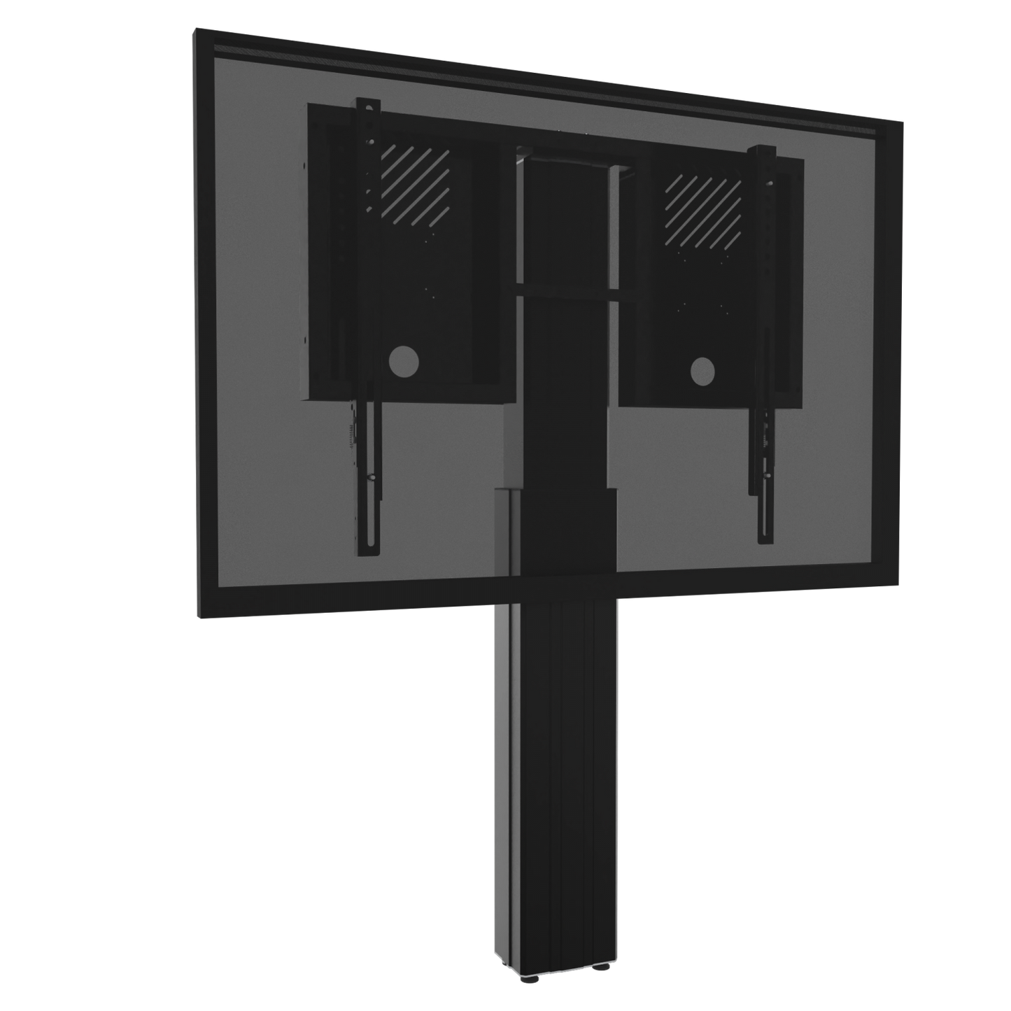 Conen RLI8050WBK Height Adjustable Monitor And Tv Wall Mount, Lite Series With 50 Cm Of Vertical Travel Column Black, Anti-collision, Low Model