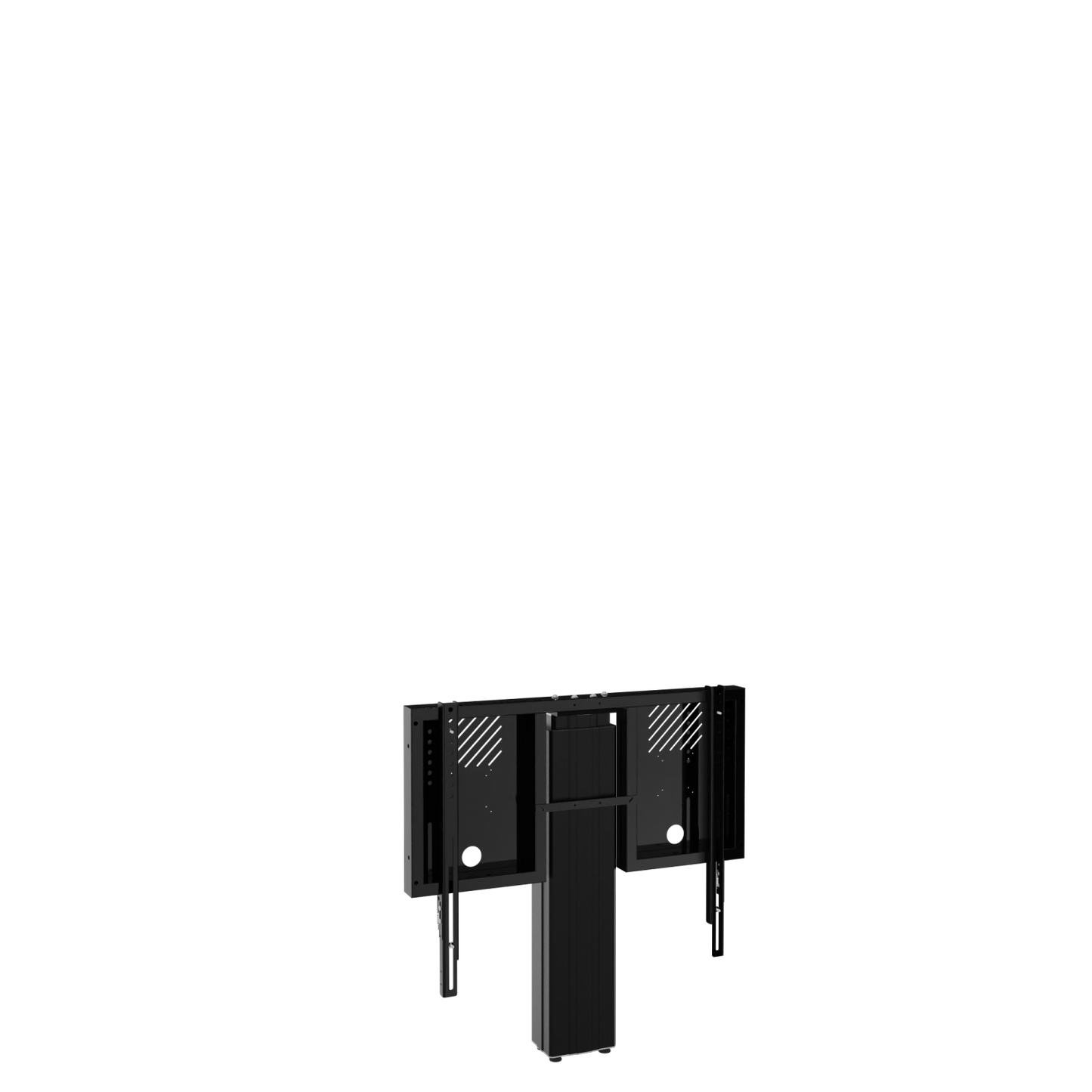 Conen RLI8050WBK Height Adjustable Monitor And Tv Wall Mount, Lite Series With 50 Cm Of Vertical Travel Column Black, Anti-collision, Low Model