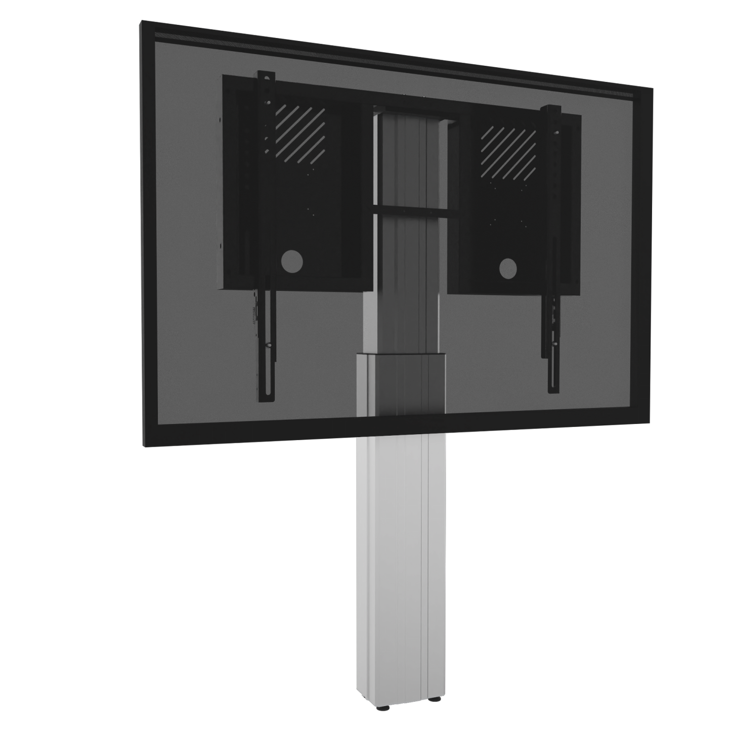 Conen RLI8050WK Height Adjustable Monitor And Tv Wall Mount, Lite Series With 50 Cm Of Vertical Travel Column Silver, Anti-collision, Low Model