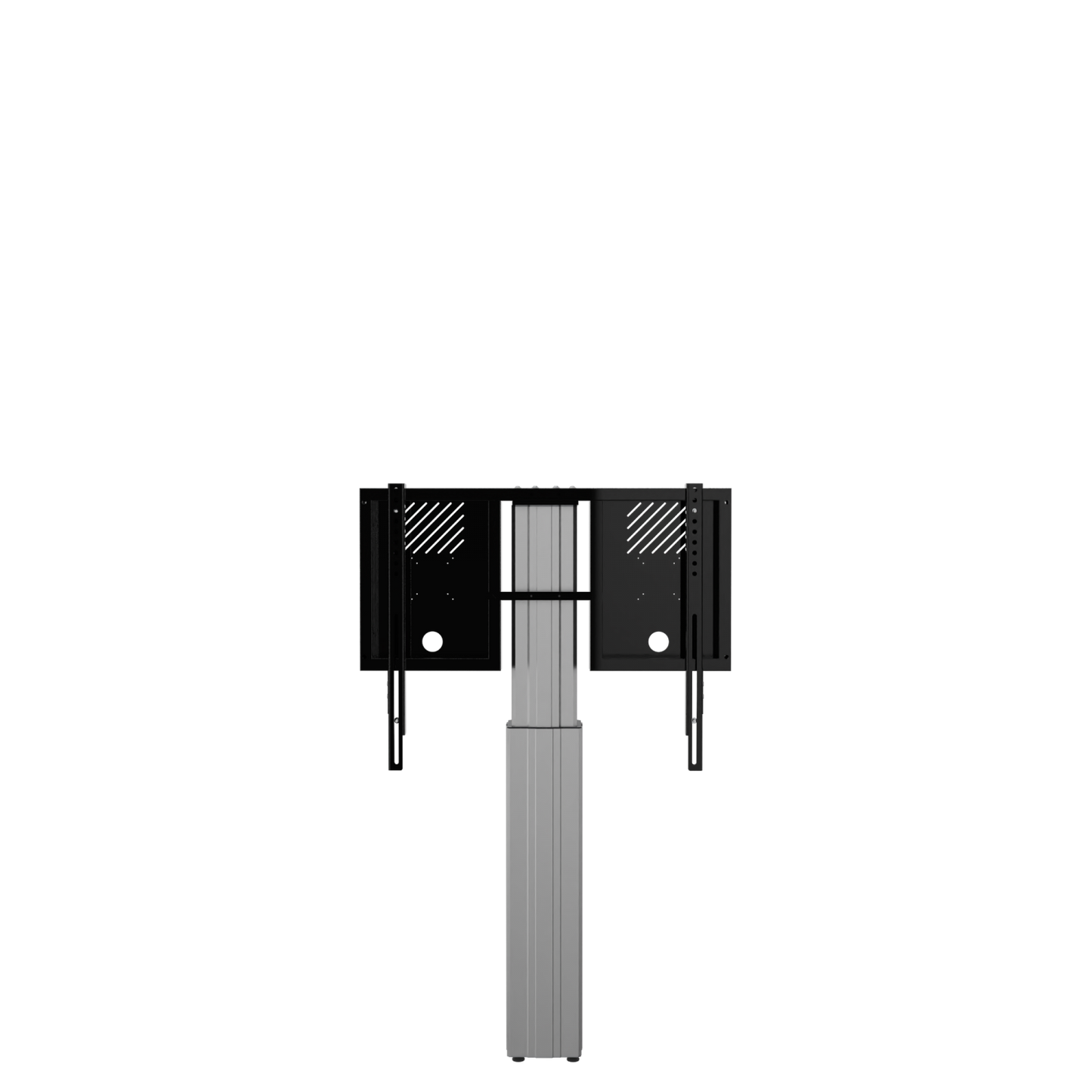 Conen RLI8050WK Height Adjustable Monitor And Tv Wall Mount, Lite Series With 50 Cm Of Vertical Travel Column Silver, Anti-collision, Low Model