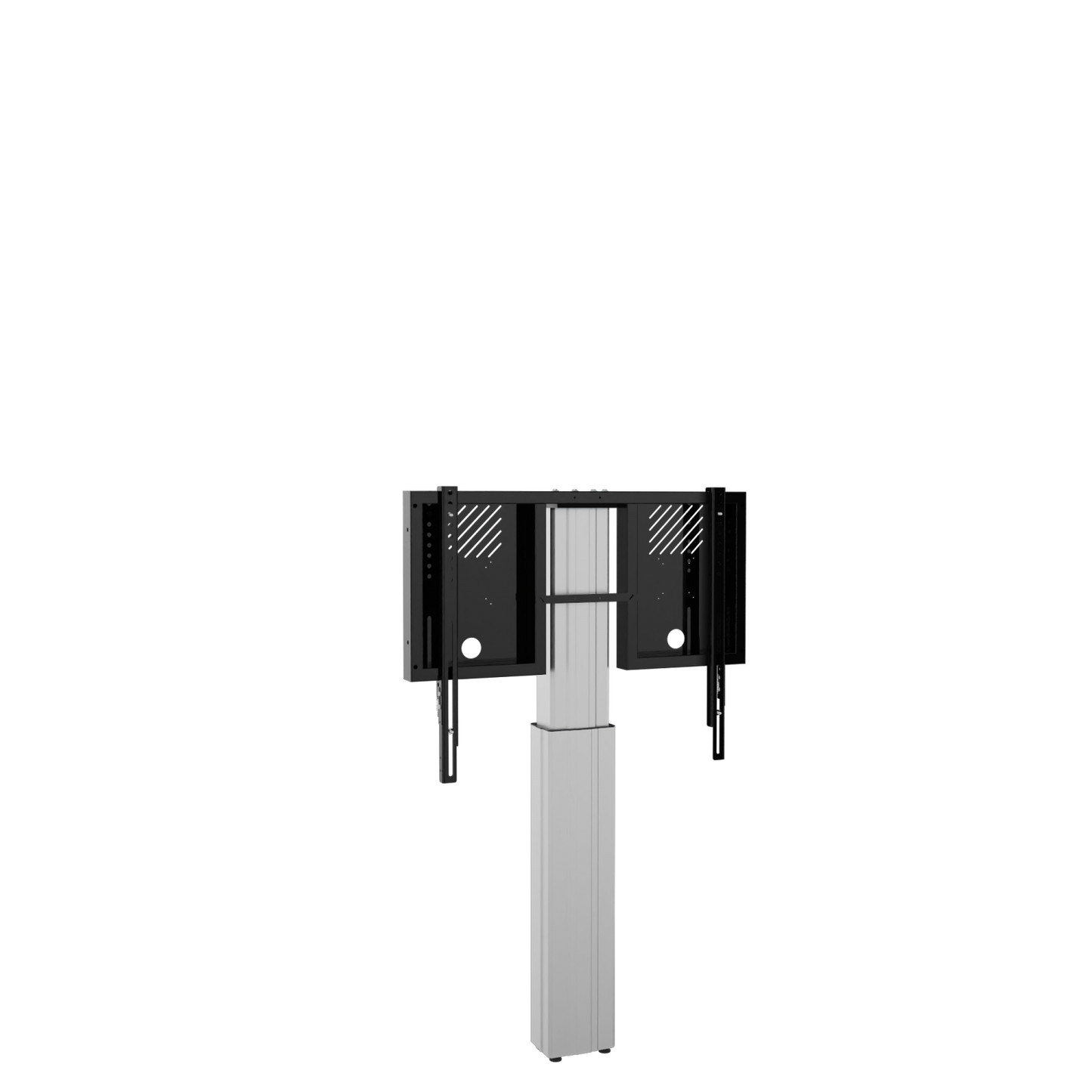 Conen RLI8050WK Height Adjustable Monitor And Tv Wall Mount, Lite Series With 50 Cm Of Vertical Travel Column Silver, Anti-collision, Low Model