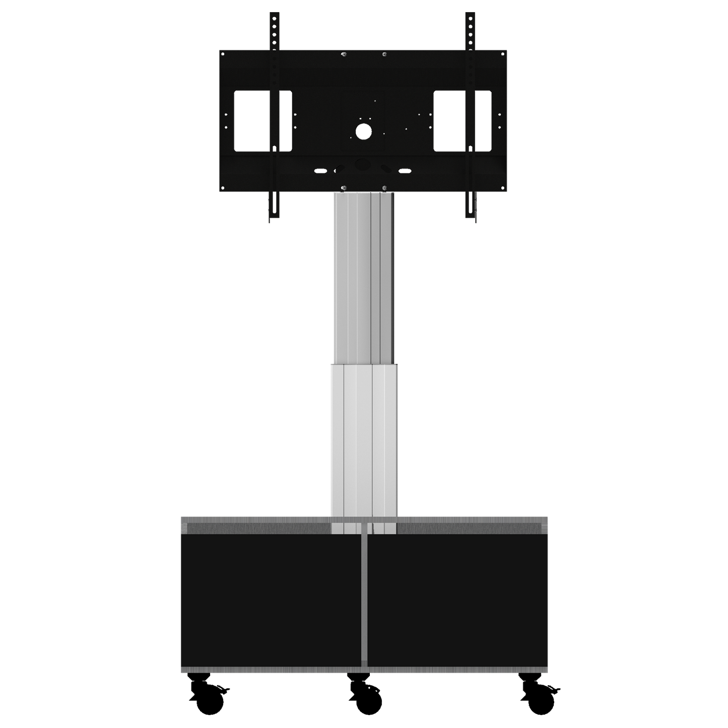 Conen SCETASBNAPP Mobile TV Cabinet With Electrically Height Adjustment "Vsm Electric" Plug And Play With Connector Panel, Column Silver Anodized, 50 Cm Of Vertical Travel, Base Cabinet