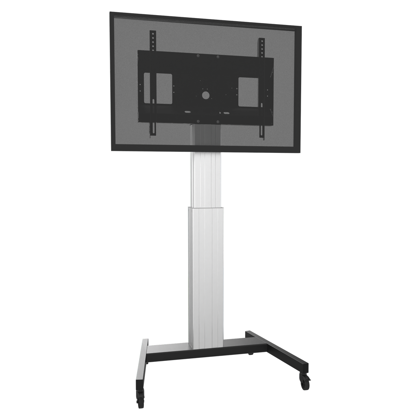Conen SCETAVXL Motorized Mobile Flat Screen Tv Cart, 50 Cm Of Vertical Travel Column Silver Anodized, V-style Base