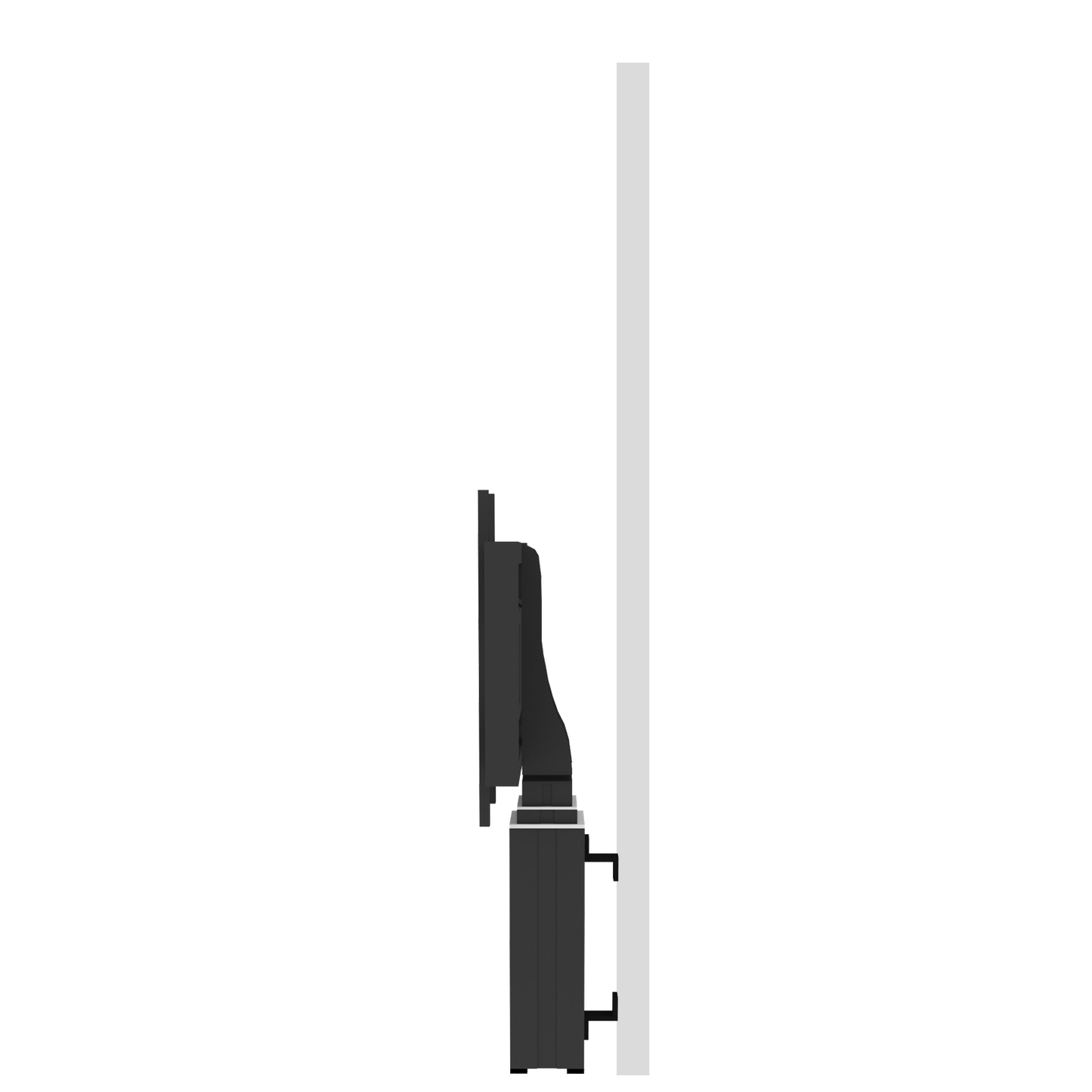 Conen SCETAW3535B Motorized Monitor Wall Mount, 70 Cm Of Vertical Travel Column Black Anodized