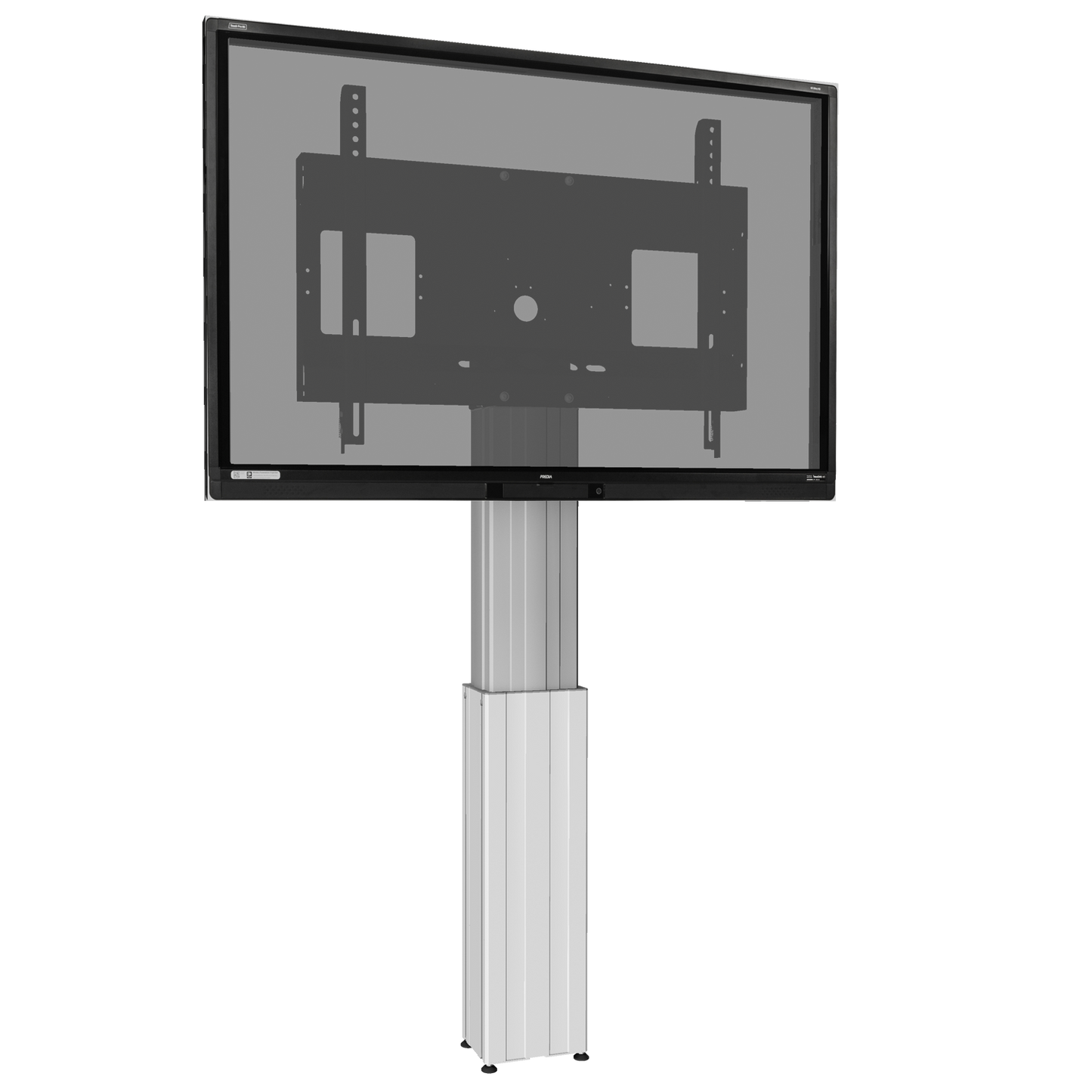 Conen SCETAWL Motorized Monitor Wall Mount, 50 Cm Of Vertical Travel Column Silver Anodized, Center Of Display 99,5 - 149,5 Cm