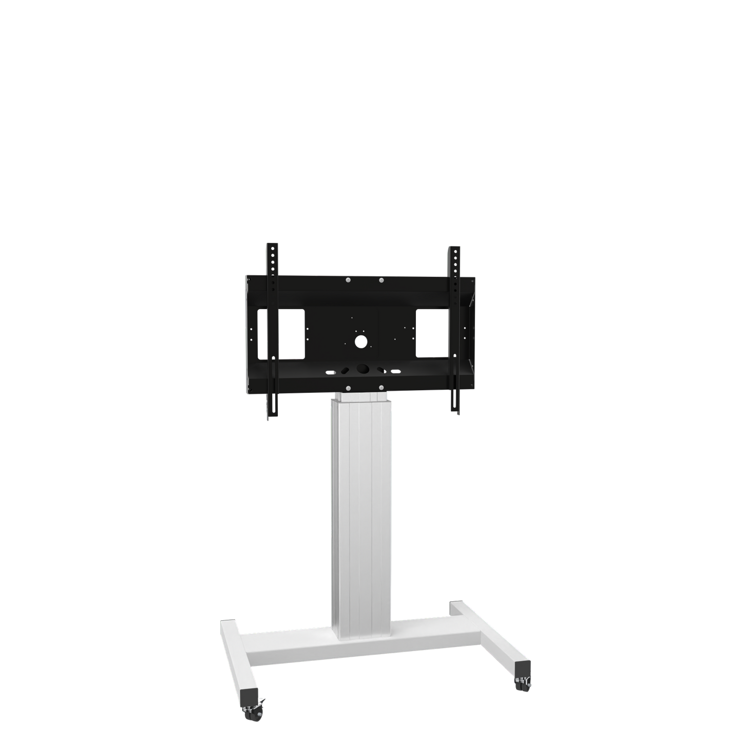 Conen SCETAXL Motorized Mobile Flat Screen Tv Cart, 50 Cm Of Vertical Travel Column Silver Anodized, H-style Base