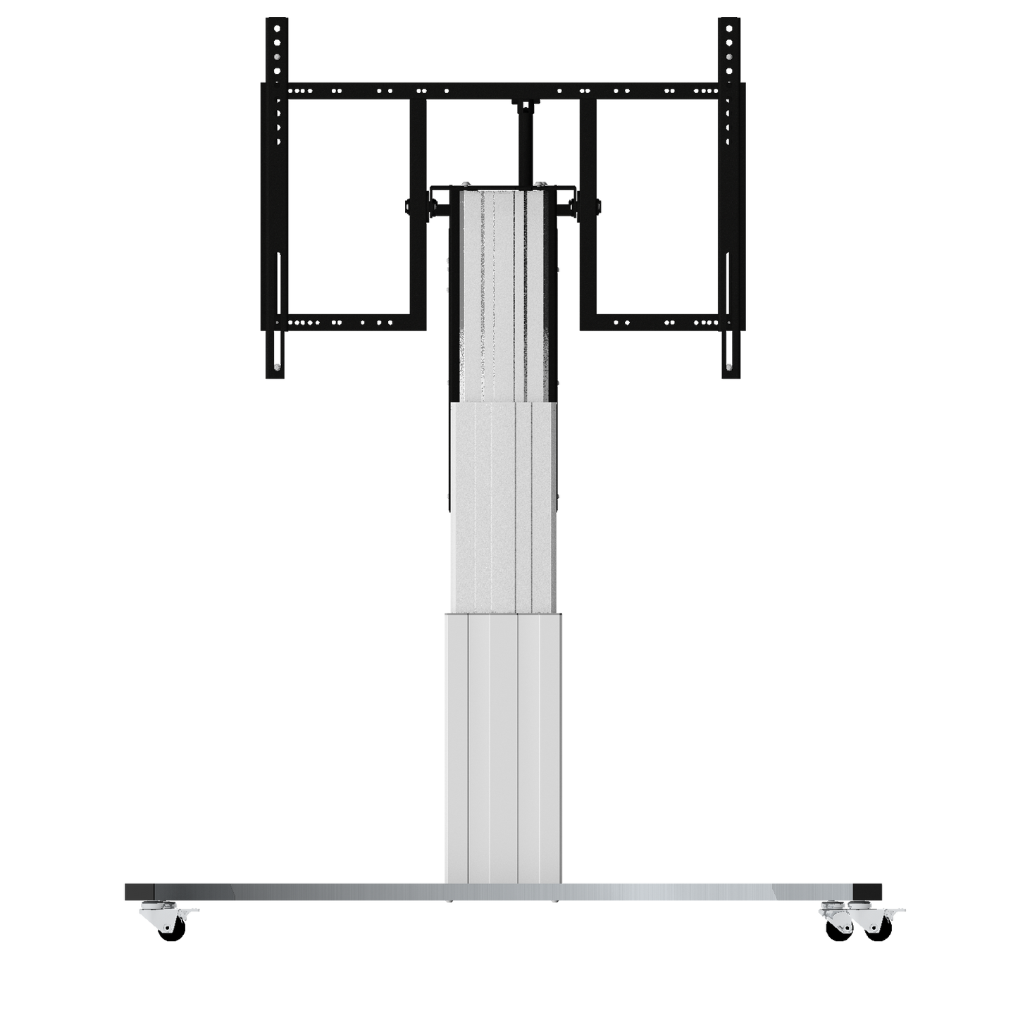 Conen SCETTACR35K Motorized Mobile Height And Tilt Adjustable Monitor Stand, 70 Cm Of Vertical Travel Column Silver Anodized, Anti-collision, C-style Base (Lowered)