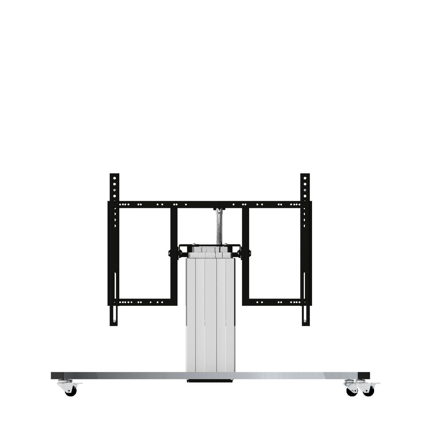 Conen SCETTACR35K Motorized Mobile Height And Tilt Adjustable Monitor Stand, 70 Cm Of Vertical Travel Column Silver Anodized, Anti-collision, C-style Base (Lowered)
