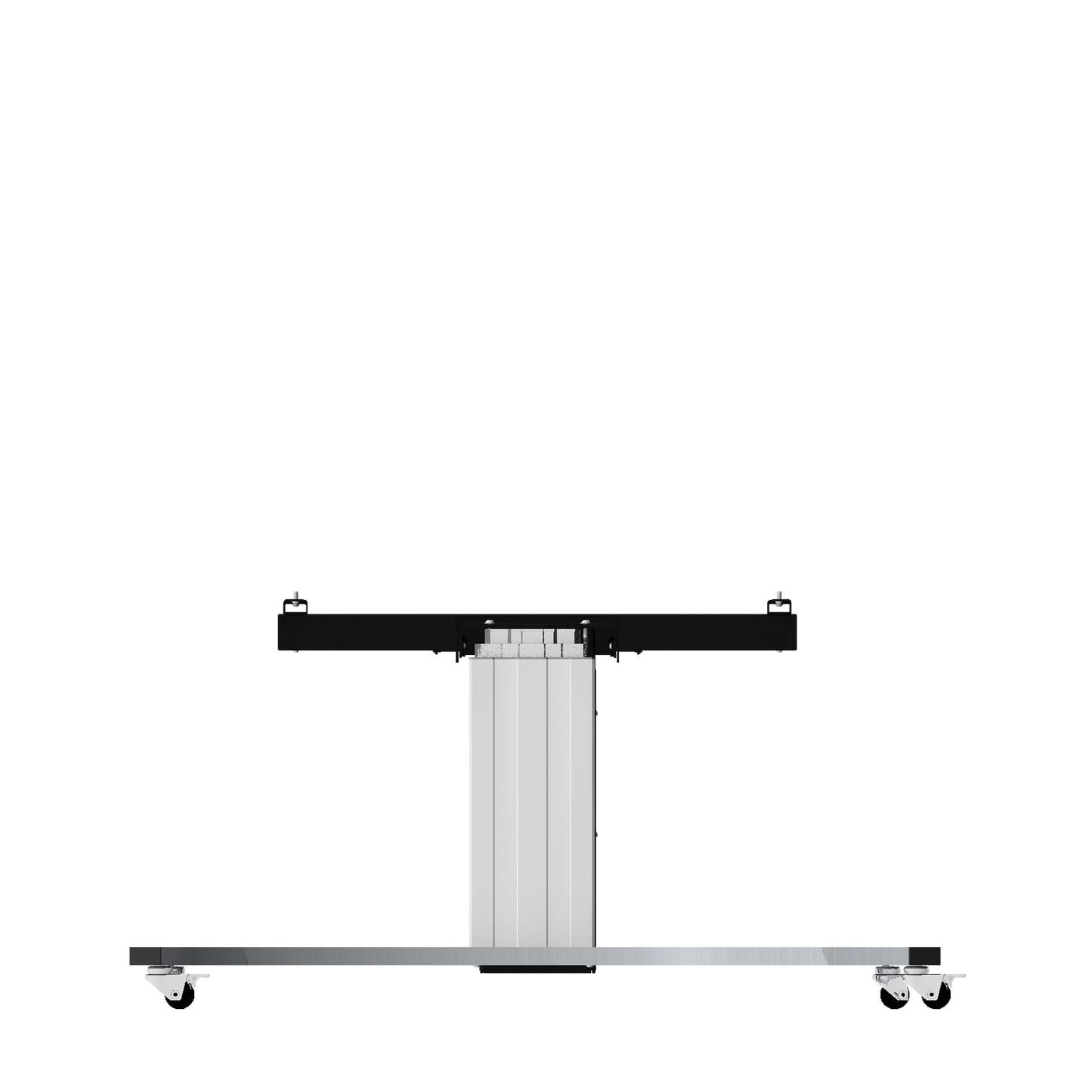 Conen SCETTACR35K Motorized Mobile Height And Tilt Adjustable Monitor Stand, 70 Cm Of Vertical Travel Column Silver Anodized, Anti-collision, C-style Base (Lowered)