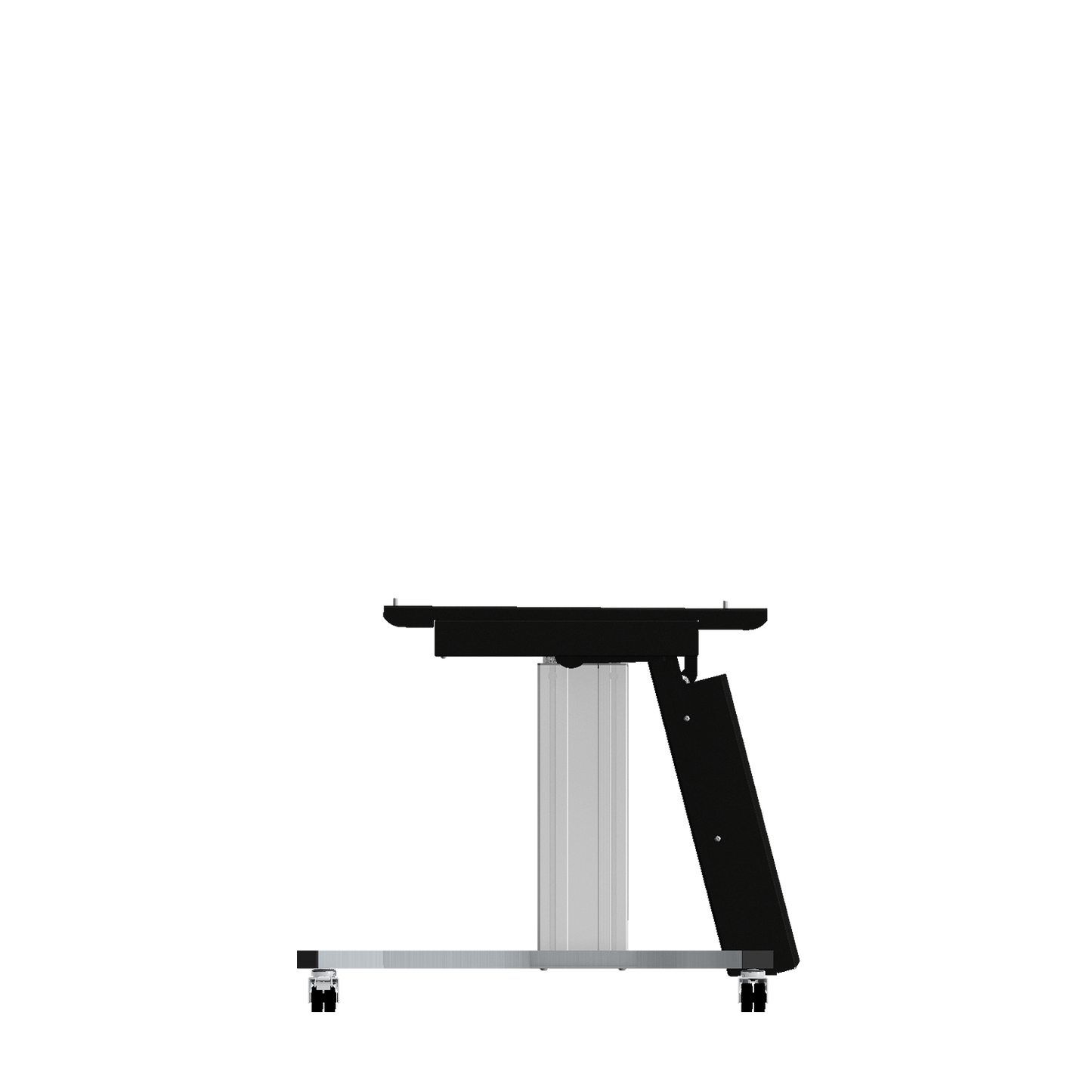 Conen SCETTACR35K Motorized Mobile Height And Tilt Adjustable Monitor Stand, 70 Cm Of Vertical Travel Column Silver Anodized, Anti-collision, C-style Base (Lowered)