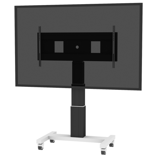 Conen SCEXL3535B Motorized Mobile Xl Flat Screen Tv & Monitor Cart, 70 Cm Of Vertical Travel Column Black Anodized, H-style Base