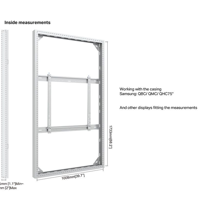 Multibrackets M Pro Series Enclosure 75" Wall Slim Medium White