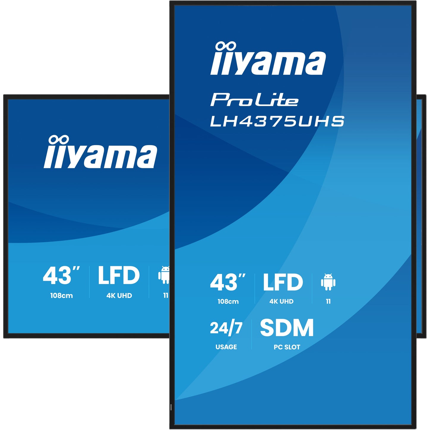 iiyama ProLite LH4375UHS-B2AG 43" 4K UHD 24/7 Digital Signage Display with Wi-Fi 500 cd/m² Android 11