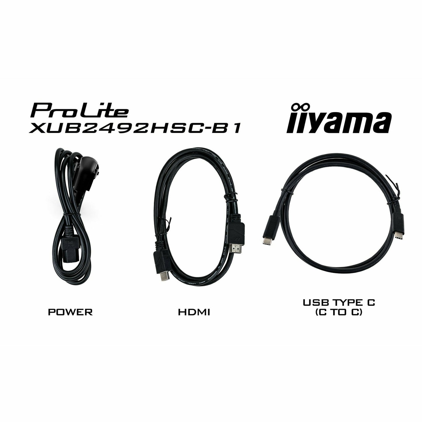 iiyama ProLite XUB2492HSC-B1 24" IPS LCD USB-C Display with 65W Charging and Height Adjustable Stand