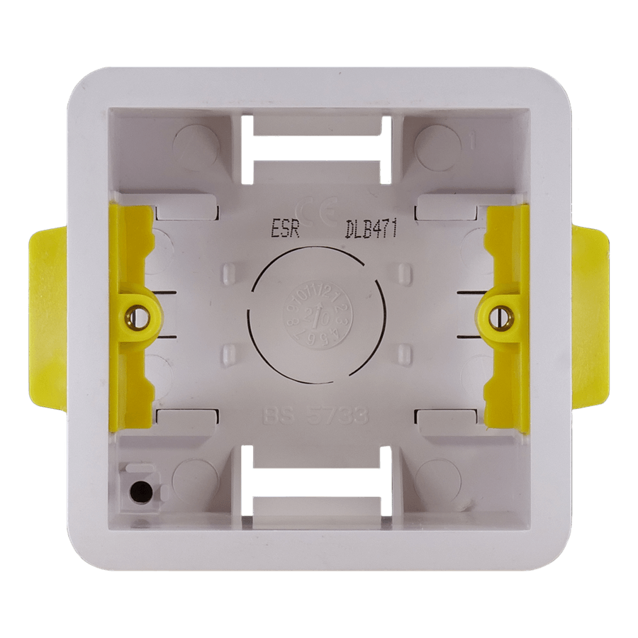 Aurora LVB-1EU-1 1 Gang 47mm Single Dry Lining Plasterboard Wall Mounting European Back Box