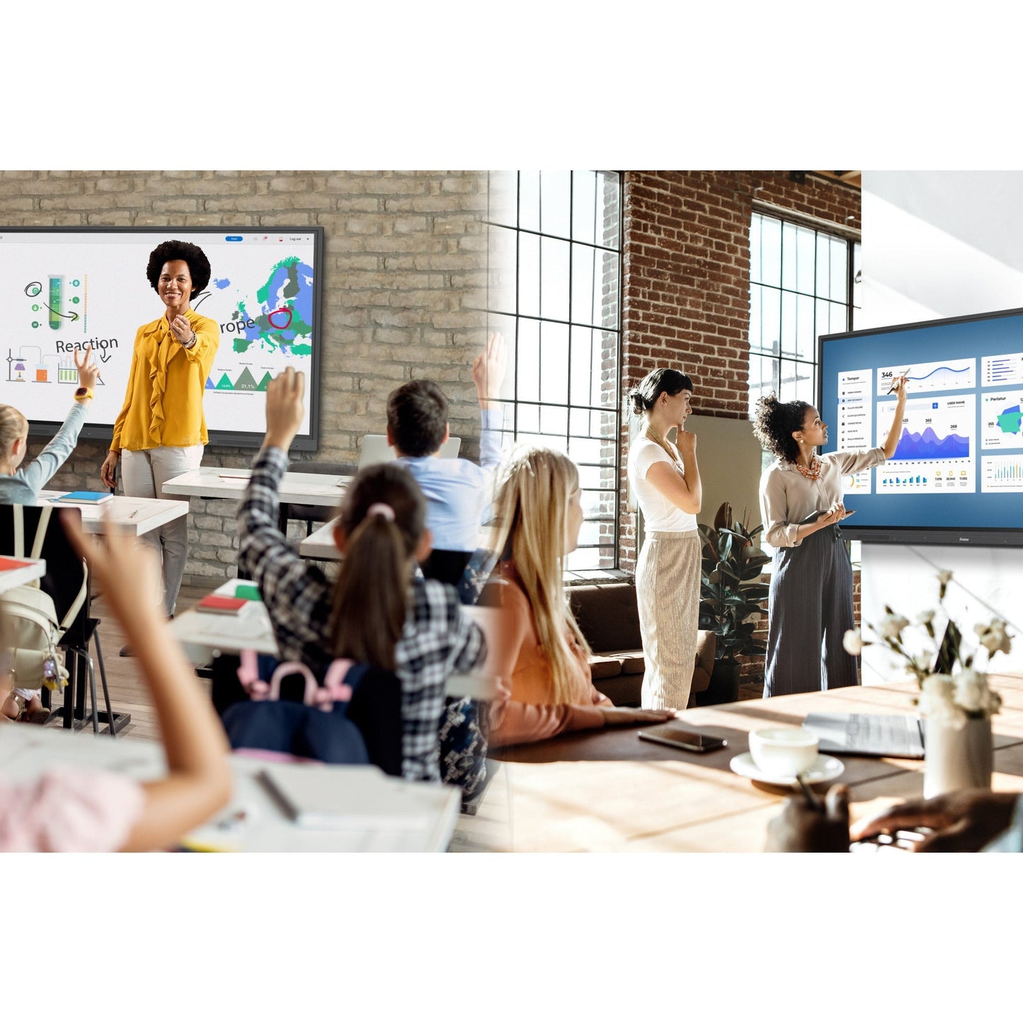 Iiyama ProLite TE7502MIS-B1AG 75’’ Interactive 4K UHD LCD Touchscreen with Integrated Whiteboard Software
