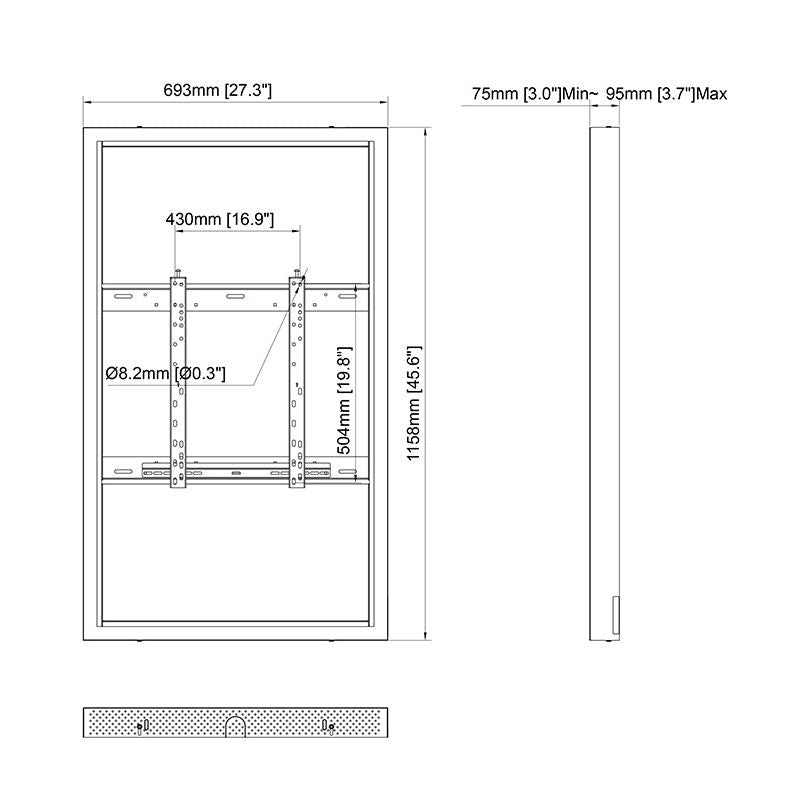 Multibrackets M Pro Series - Enclosure 49" Wall Medium Black