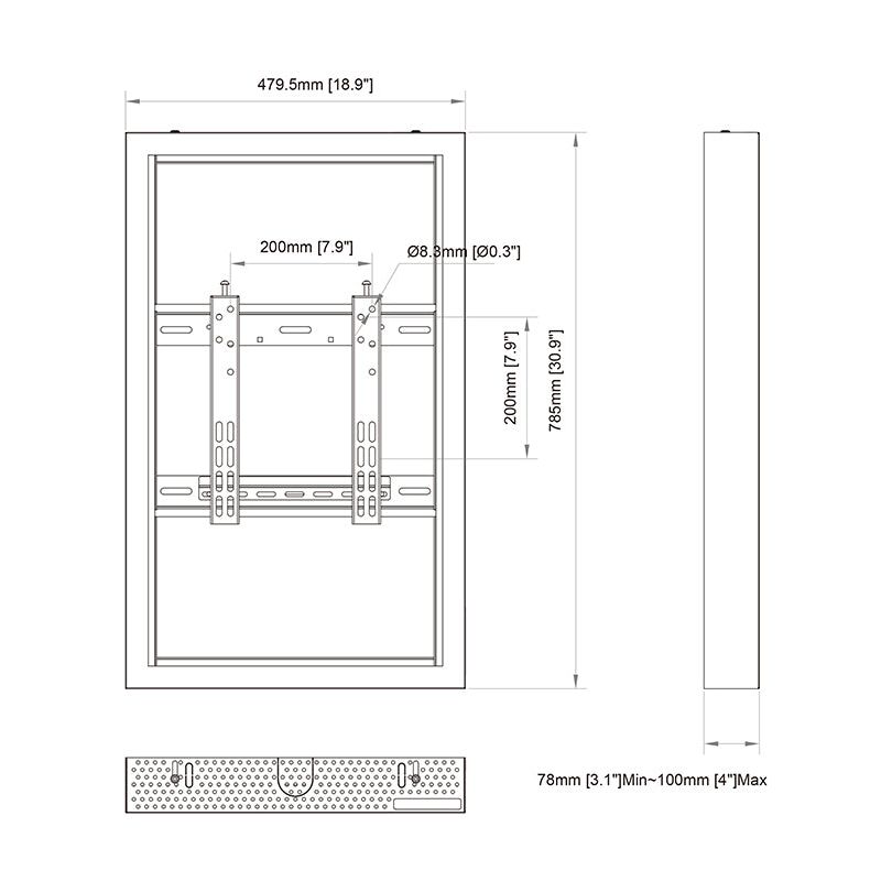 Multibrackets M Pro Series - Enclosure 32" Wall Small White